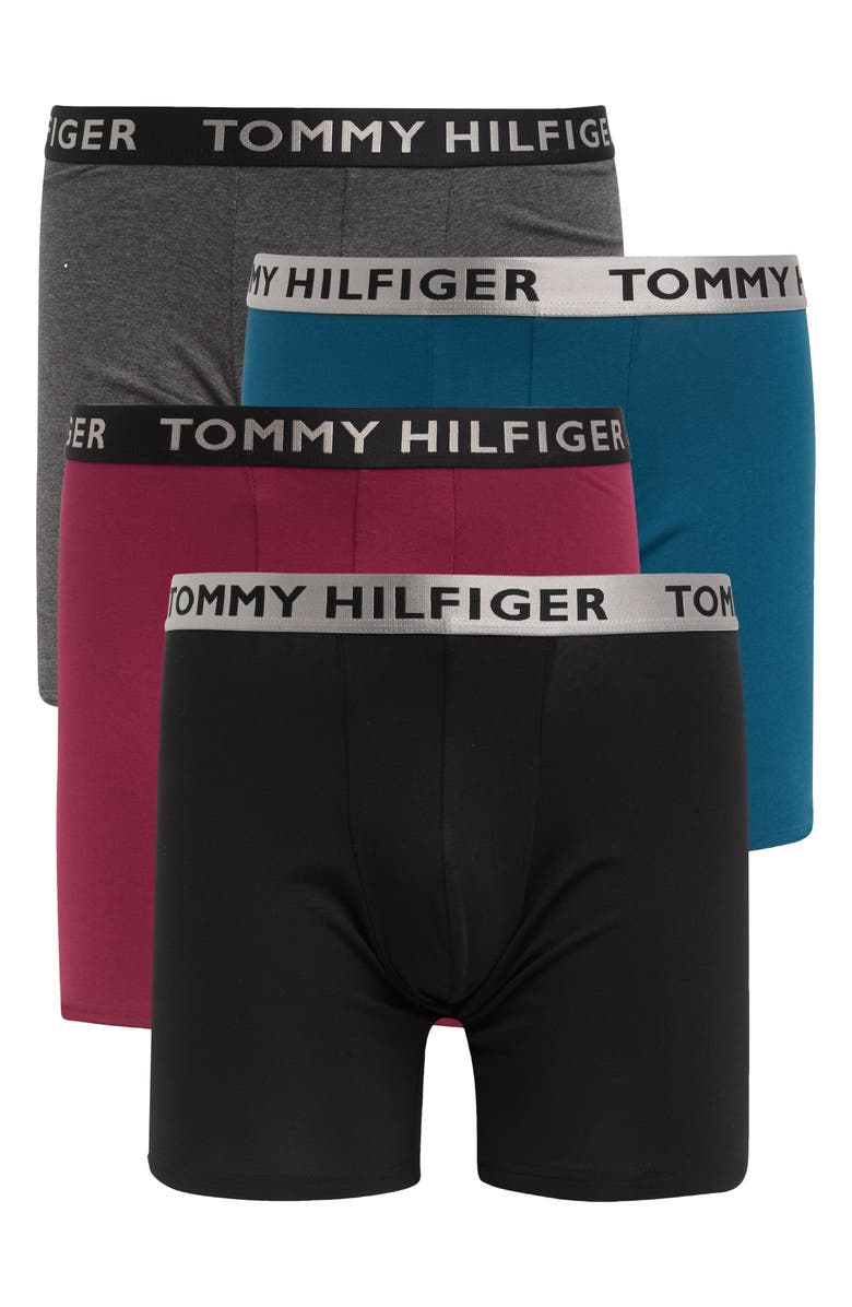 Tommy Hilfiger 4-Pack Stretch Cotton Boxer Briefs, Main, color, 