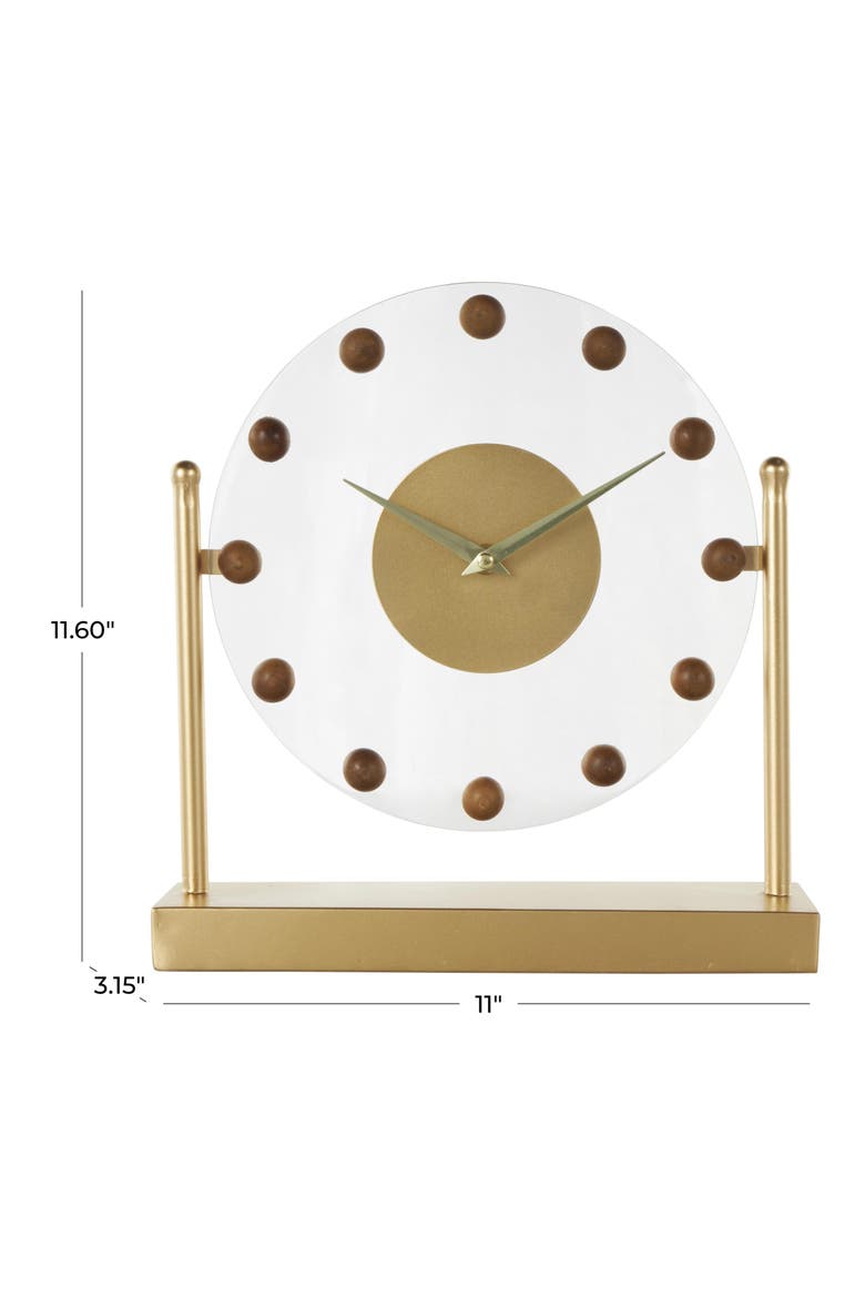 Modern Black Metal Clock, Alternate, color, GOLD