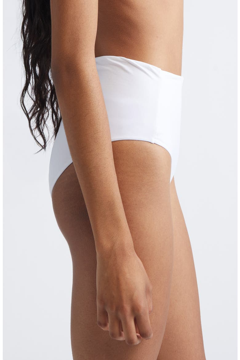 Sabina Beachwear High Waist Bikini Bottoms, Alternate, color, WHITE