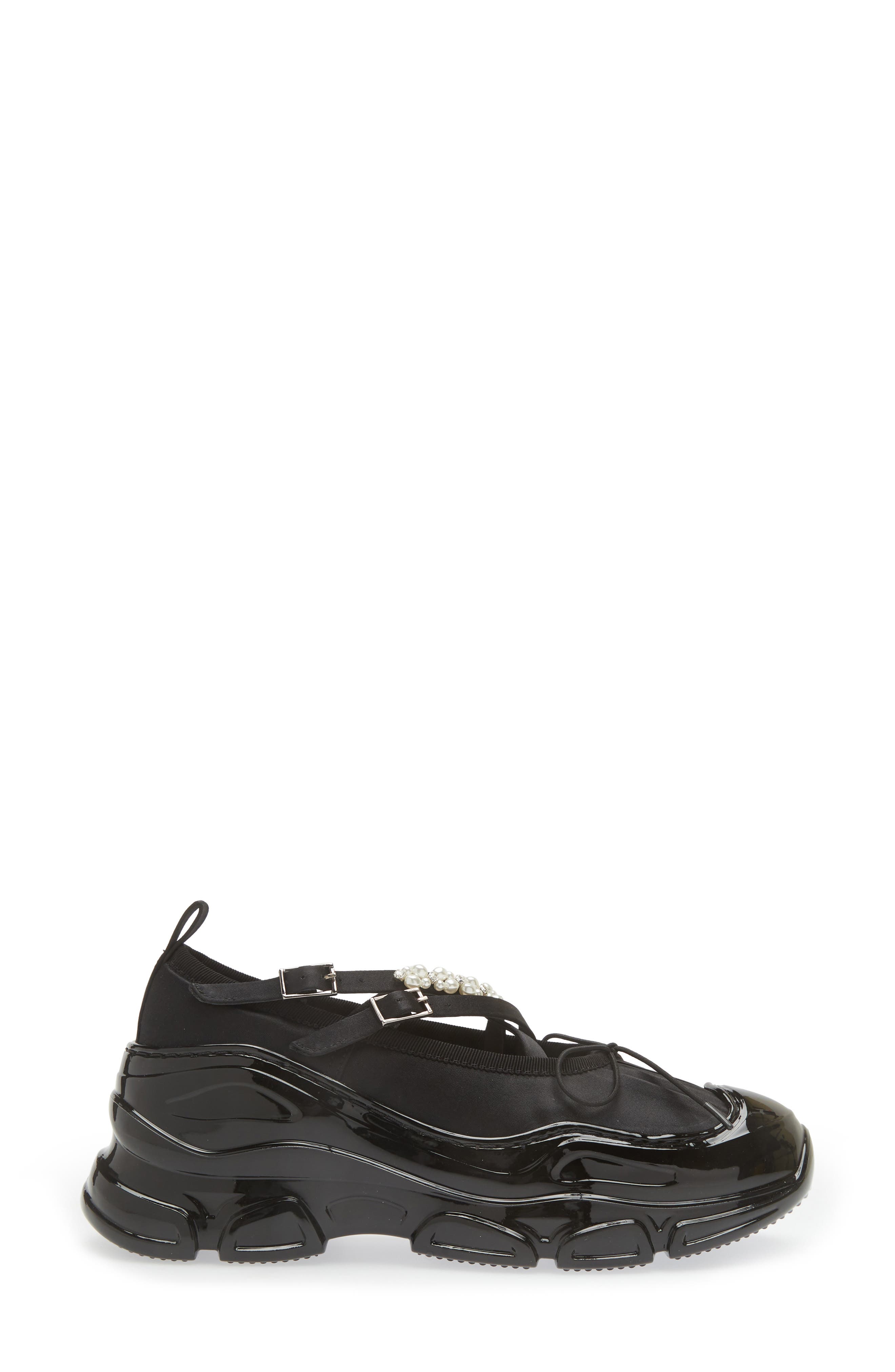 Simone Rocha Classic Crisscross Strap Tracker Sneaker, Alternate, color, Black/Clear/Pearl