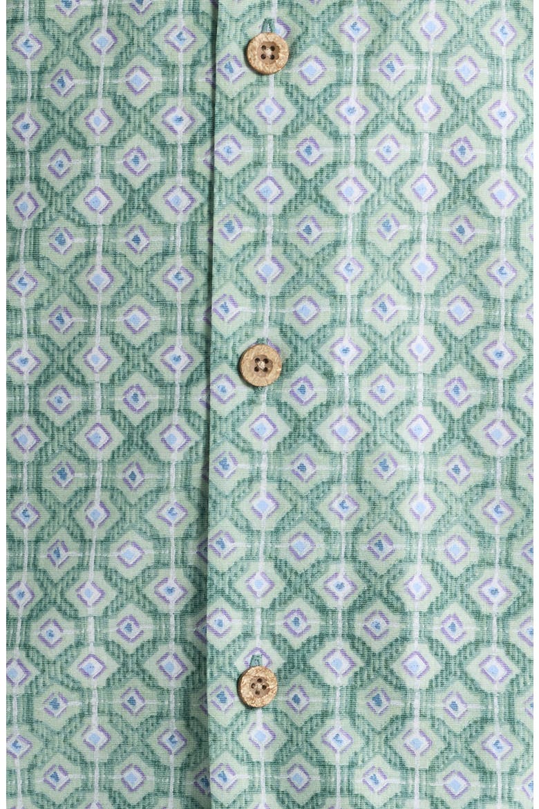 Coastal Ease Oak Park Geo Short Sleeve Shirt, Alternate, color, GRANITE GREEN