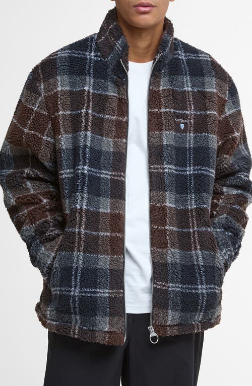 Barbour Tartan Faux Shearling Jacket In Multi