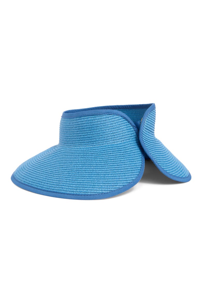 Roll-Up Straw Visor, Alternate, color, BLUE