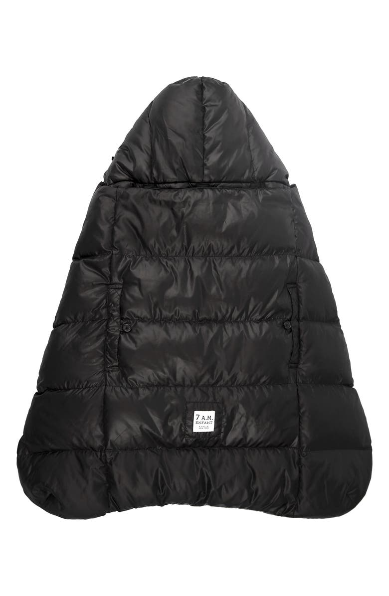 7 A.M. Enfant K-Poncho Heavyweight 3-in-1 Baby Carrier Cover, Main, color, Black Plush Heavyweight