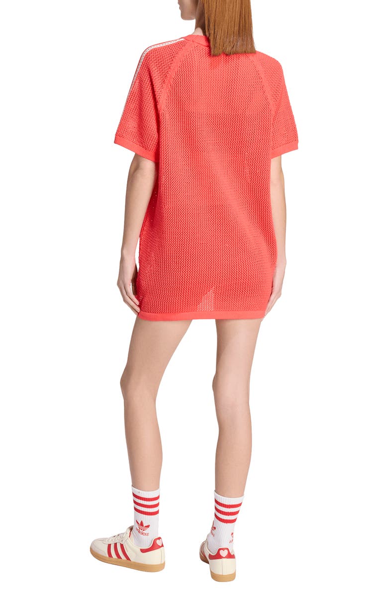 adidas Originals Open Stitch Dress, Alternate, color, Semi Lucid Red