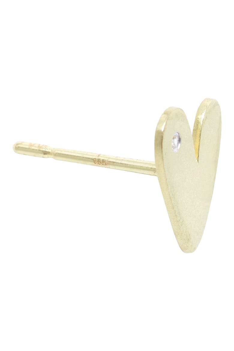 Diamond Heart Stud Earrings, Alternate, color, YELLOW