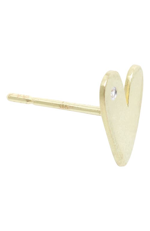 Meira T Diamond Heart Stud Earrings In Yellow
