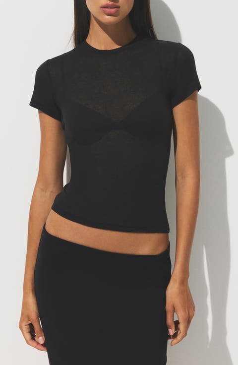 Sheer Rib T-Shirt (Regular & Plus)