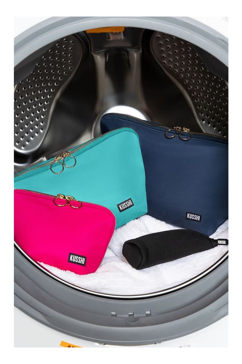 Signature Makeup Bag, Alternate, color, CLASSIC NAVY/ PINK