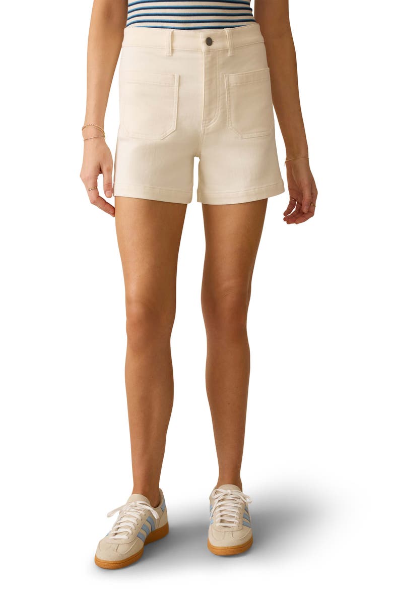 Stretch Terry Patch Pocket Shorts, Main, color, EGRET