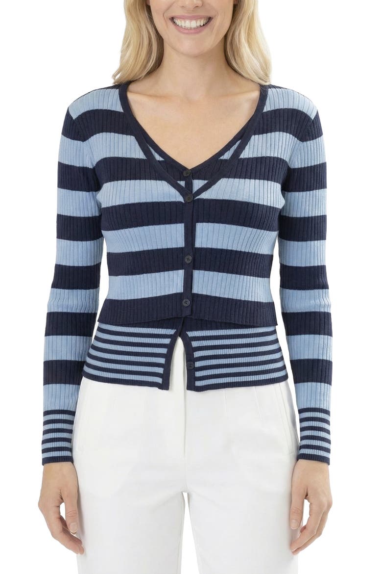 Striped Long Sleeve Knit Top, Alternate, color, LIGHT BLUE NAVY