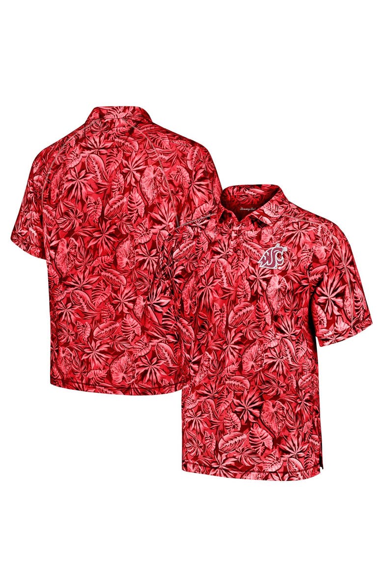 Tommy Bahama Men's Tommy Bahama Crimson Washington State Cougars Tropical Score IslandZone Polo, Alternate, color, 