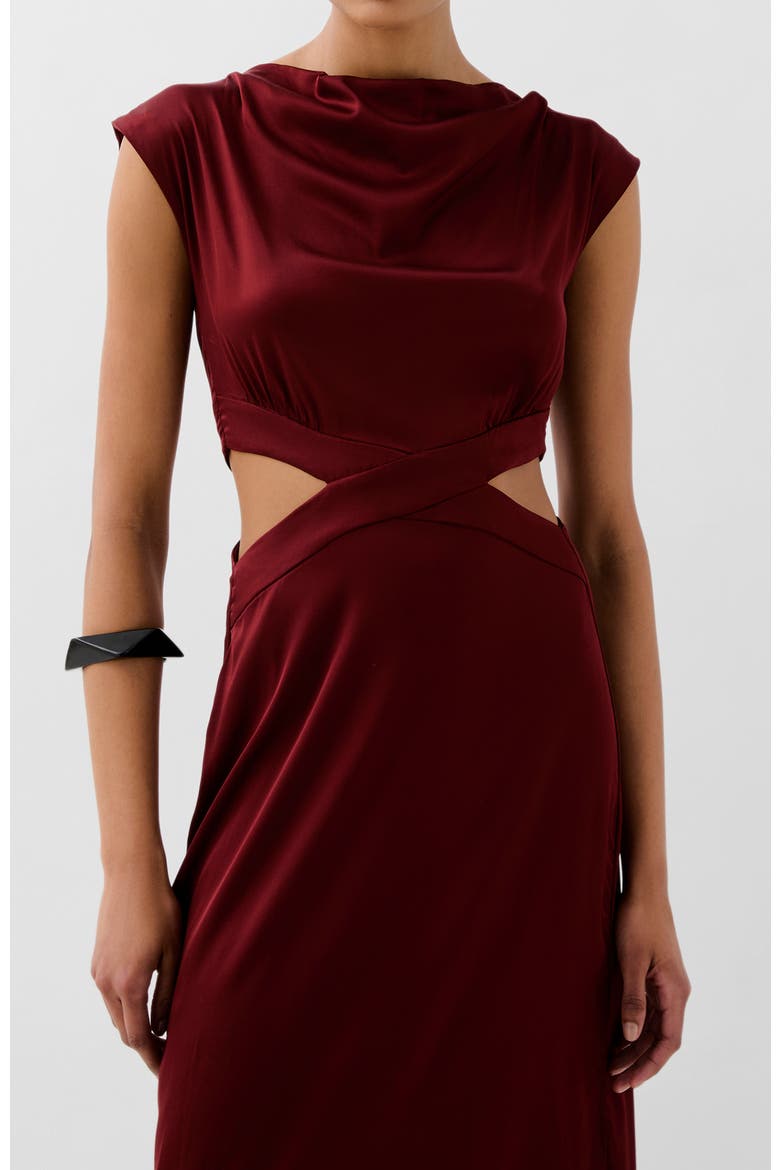 Scsideopen Dress, Alternate, color, Burgundy