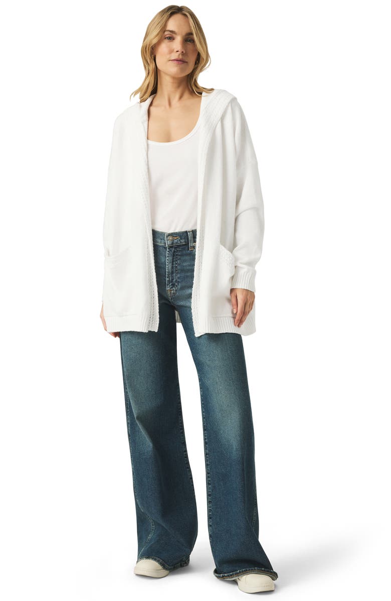 Splendid Talula Cotton Hoodie Cardigan, Alternate, color, White