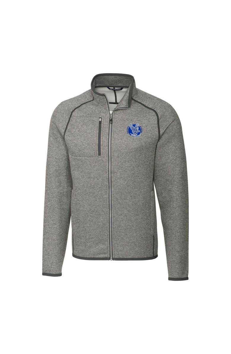 Cutter & Buck Men's Cutter & Buck Heather Gray Air Force Falcons Mainsail Sweater-Knit Full-Zip Jacket, Alternate, color, 