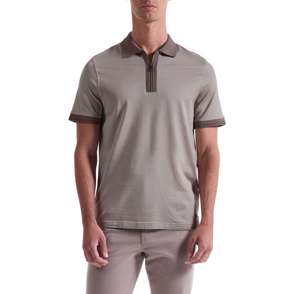 Bugatchi Quarter Zip Polo In Neutral