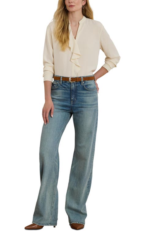 Ralph Lauren Plus Size High-rise Wide-leg Jeans In White
