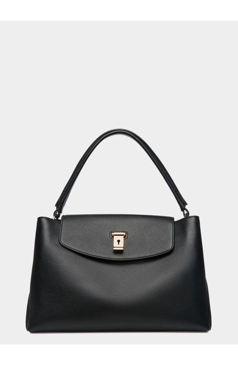 Lock Me Top Handle Bag In Leather