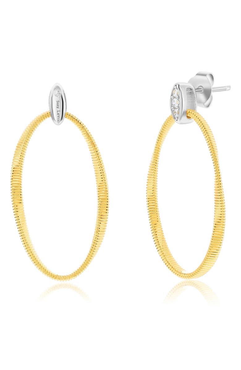 SUZY LEVIAN Golden Helix Oval Drop Earrings, Alternate, color, Yellow