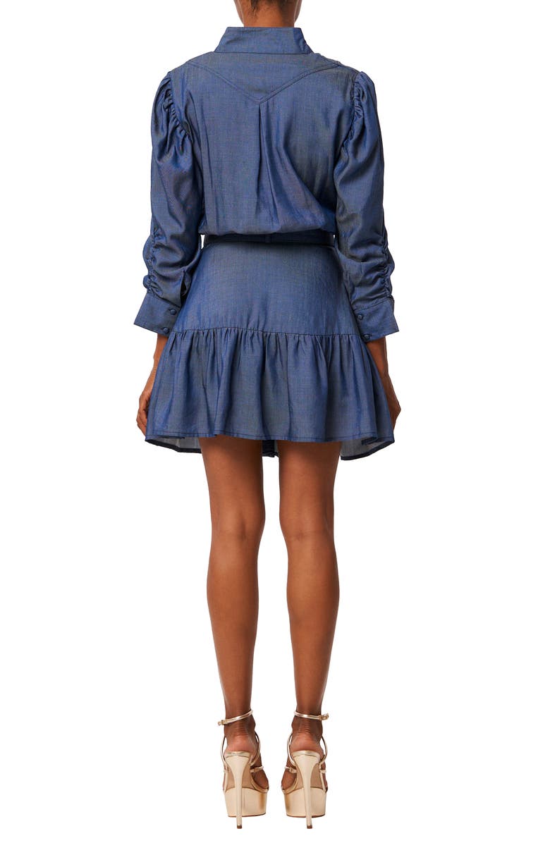 CIEBON Jaya Belted Long Sleeve Minidress, Alternate, color, Blue