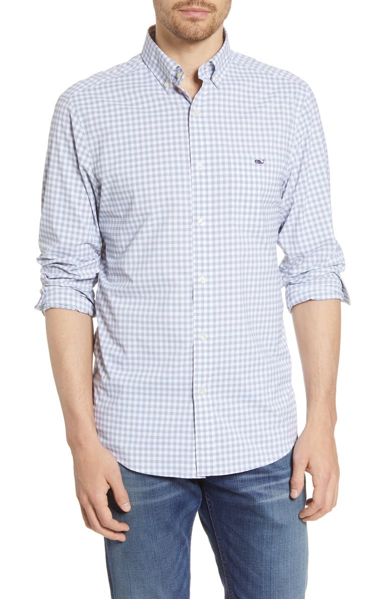 vineyard vines Tucker Evernia Classic Fit Check Button-Down Performance Shirt, Main, color, 