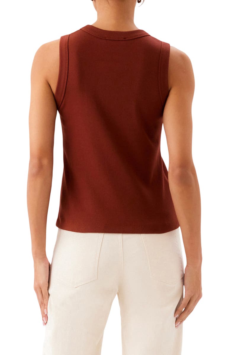 Karen Kane Crewneck Rib Tank, Alternate, color, Chocolate