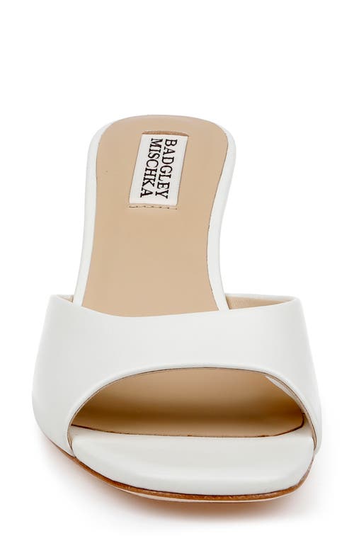 Badgley Mischka Collection Draya Sandal In White Leather