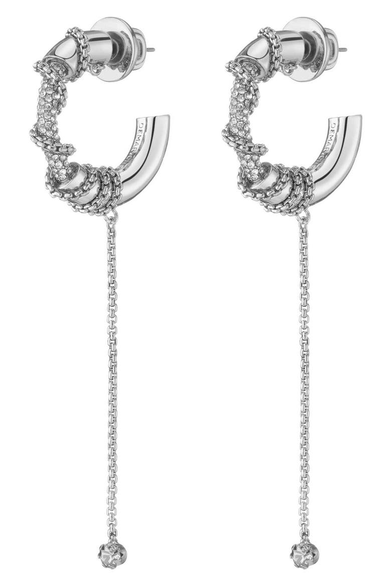 Amity Drop Earrings, Main, color, SILVER/ CRYSTAL