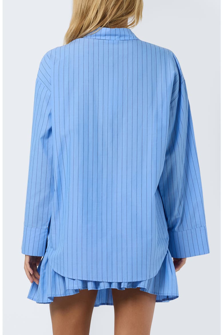 Freja Stripe Cotton Button-Up Shirt, Alternate, color, CASHMERE BLUE STRIPE