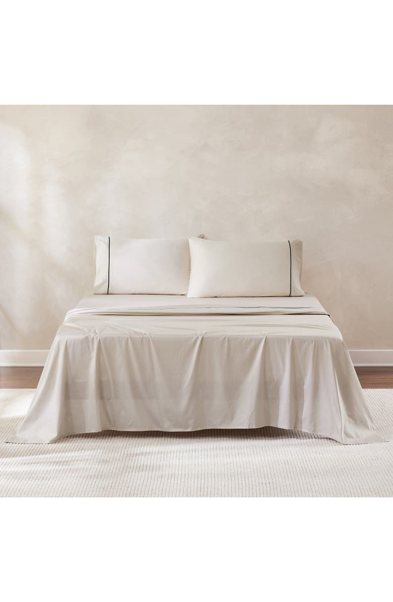 Chuks Collins x Lush Decor Linear Cotton Sheet Set, Main, color, French Oak