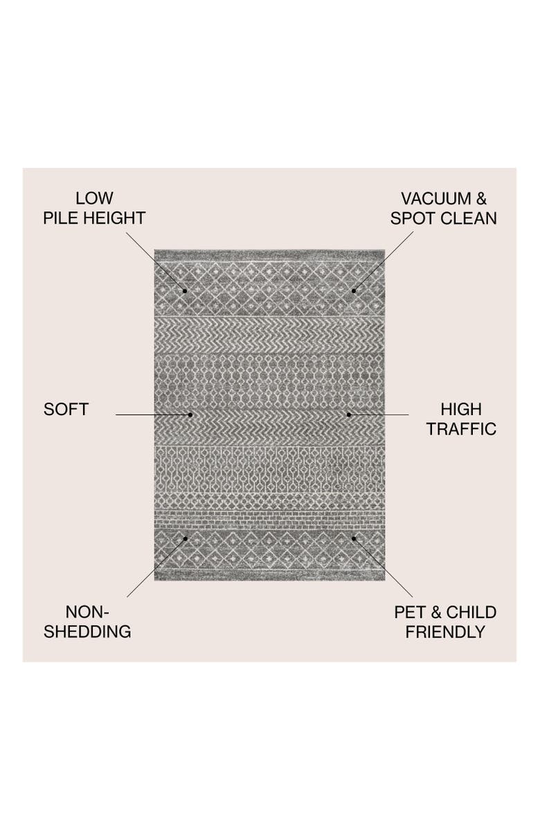 JONATHAN Y Arta Moroccan Vintage Geometric Area Rug, Alternate, color, Gray/Cream