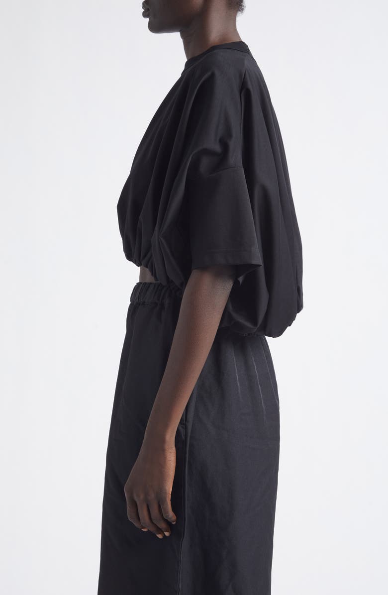 Noir Kei Ninomiya Bubble Hem Cotton Ponte Crop Top, Alternate, color,