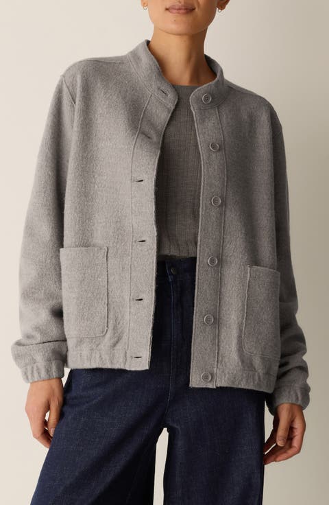 Stand Collar Wool Jacket