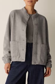 Eileen Fisher Stand Collar Wool Jacket