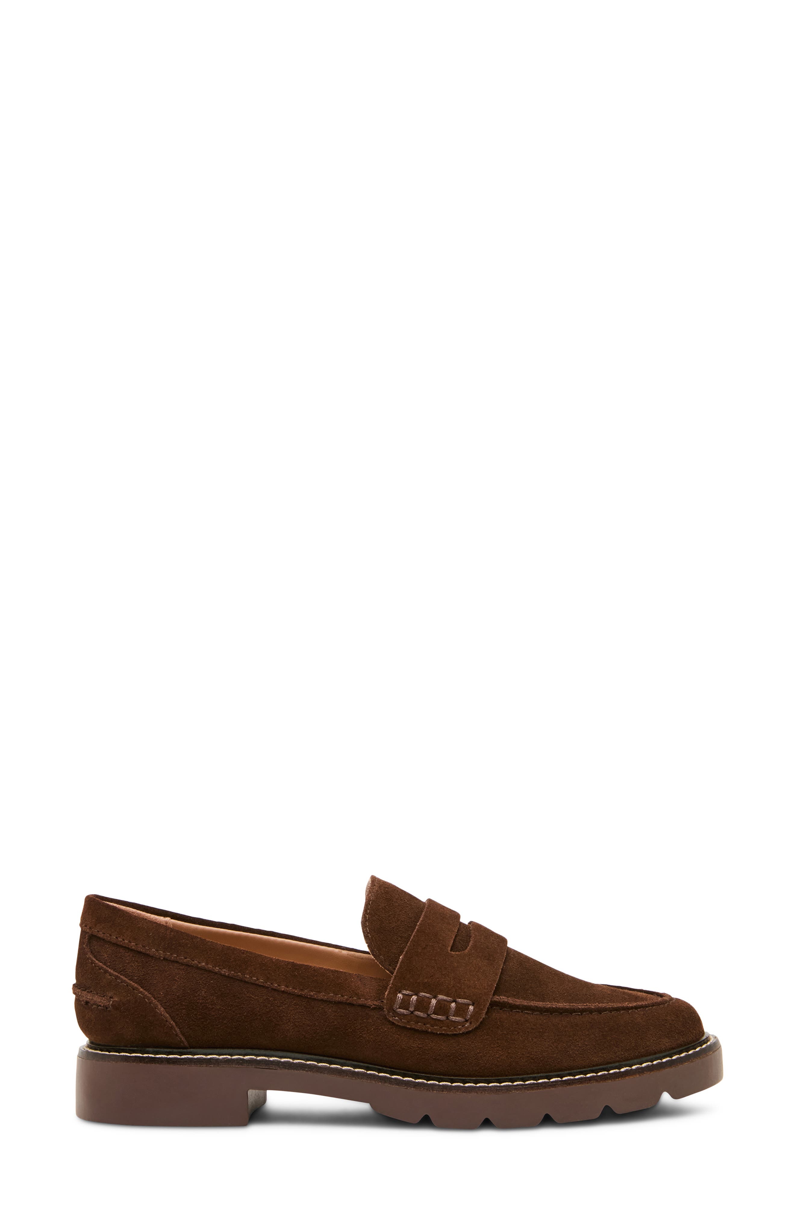 Waterproof Penny Loafer, Alternate, color, CHOCOLATE SUEDE
