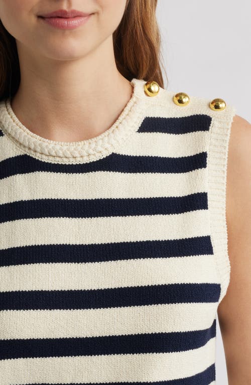 Frame Womens Navy Multi The Harbor Striped Cotton-blend Vest Xs