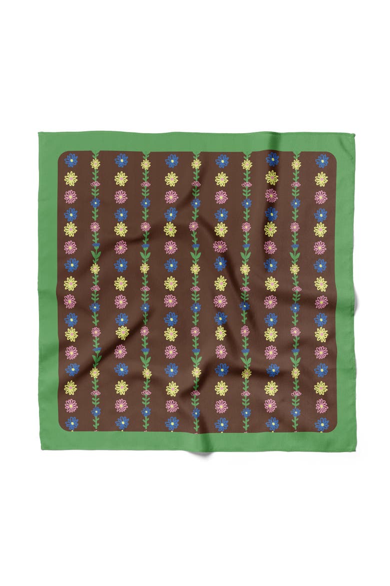 Tiny Flowers Cotton Silk Bandana, Main, color, Multicolor