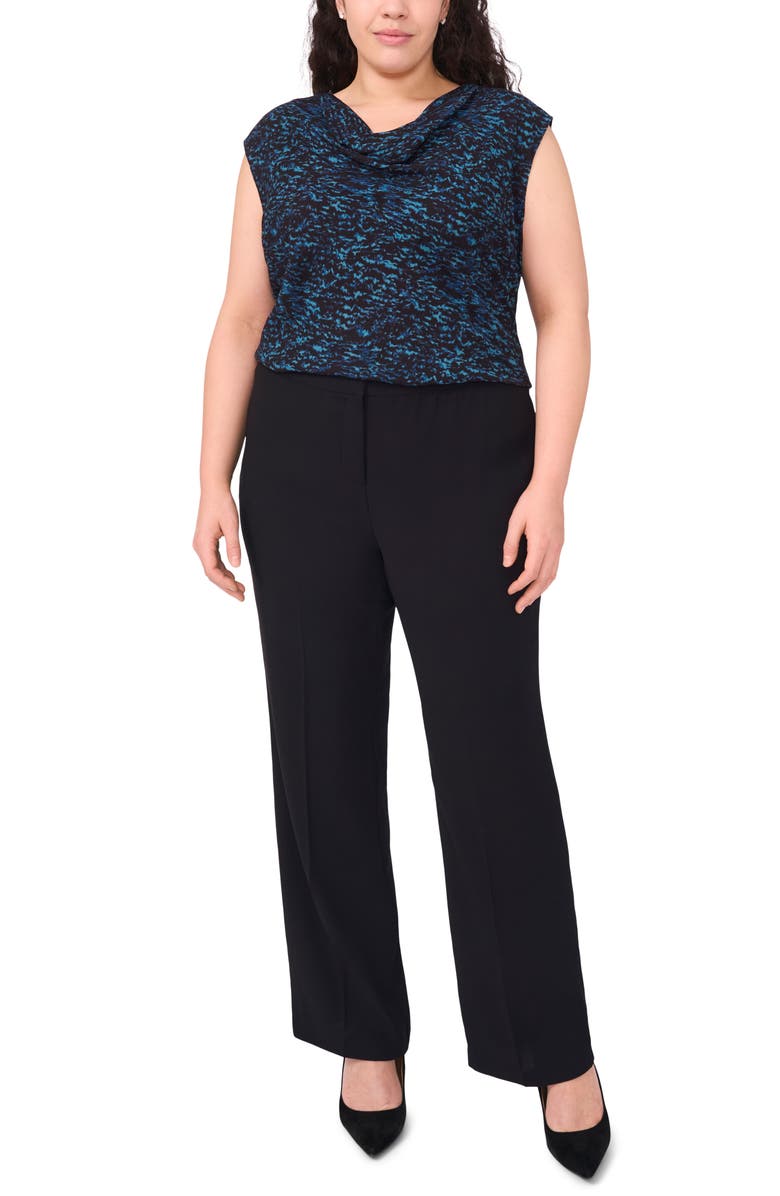 Halogen<sup>®</sup> Cowl Neck Sleeveless Crepe Top, Alternate, color, Rich Black