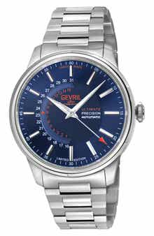 GEVRIL Guggenheim Swiss Automatic Bracelet Watch, 44mm