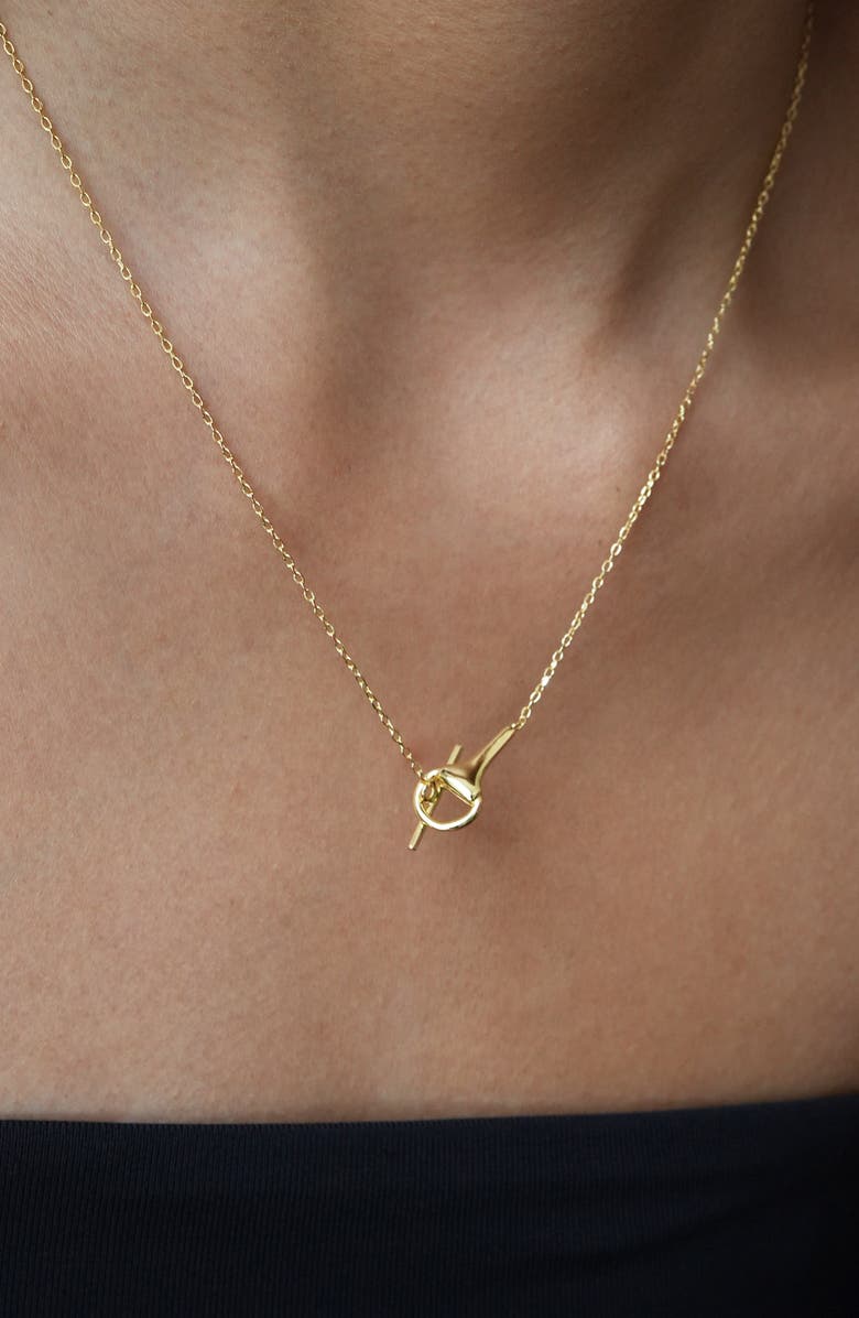 Argento Vivo Sterling Silver Equestrian Toggle Pendant Necklace, Alternate, color, 