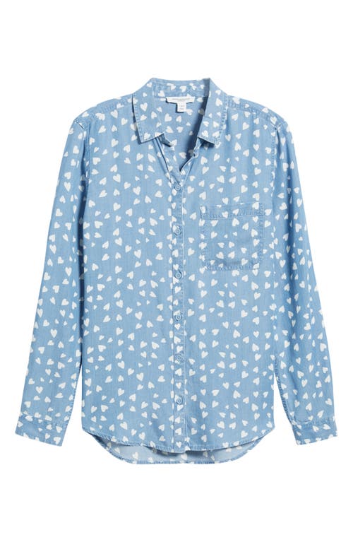 BEACHLUNCHLOUNGE BEACHLUNCHLOUNGE KAYLEE LONG SLEEVE CHAMBRAY BUTTON-UP SHIRT 