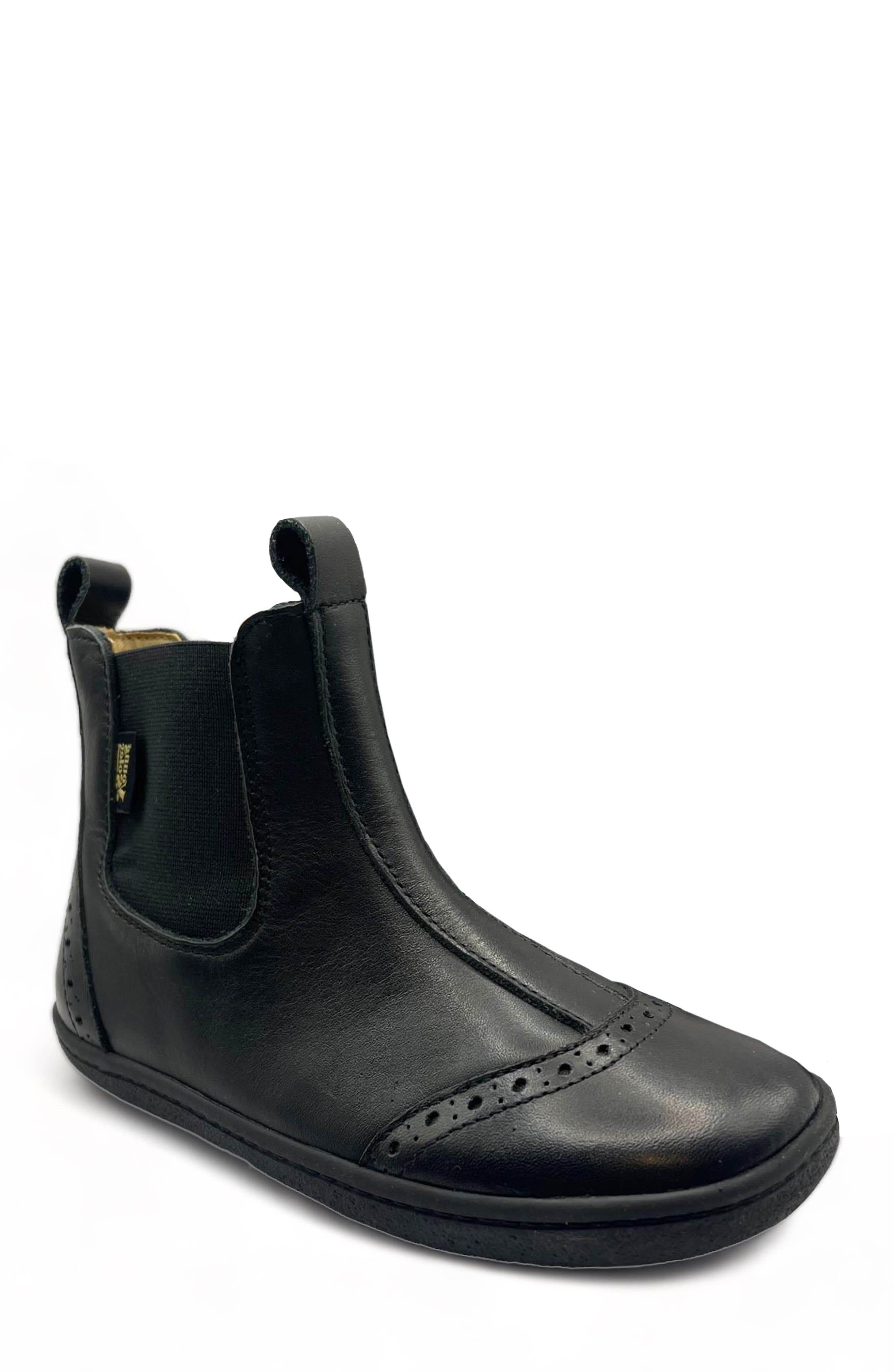 Young Soles Logan Barefoot Kids Chelsea  Boot, Main, color, Black