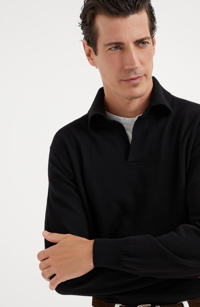 Brunello Cucinelli Cashmere knit polo, Alternate, color, 