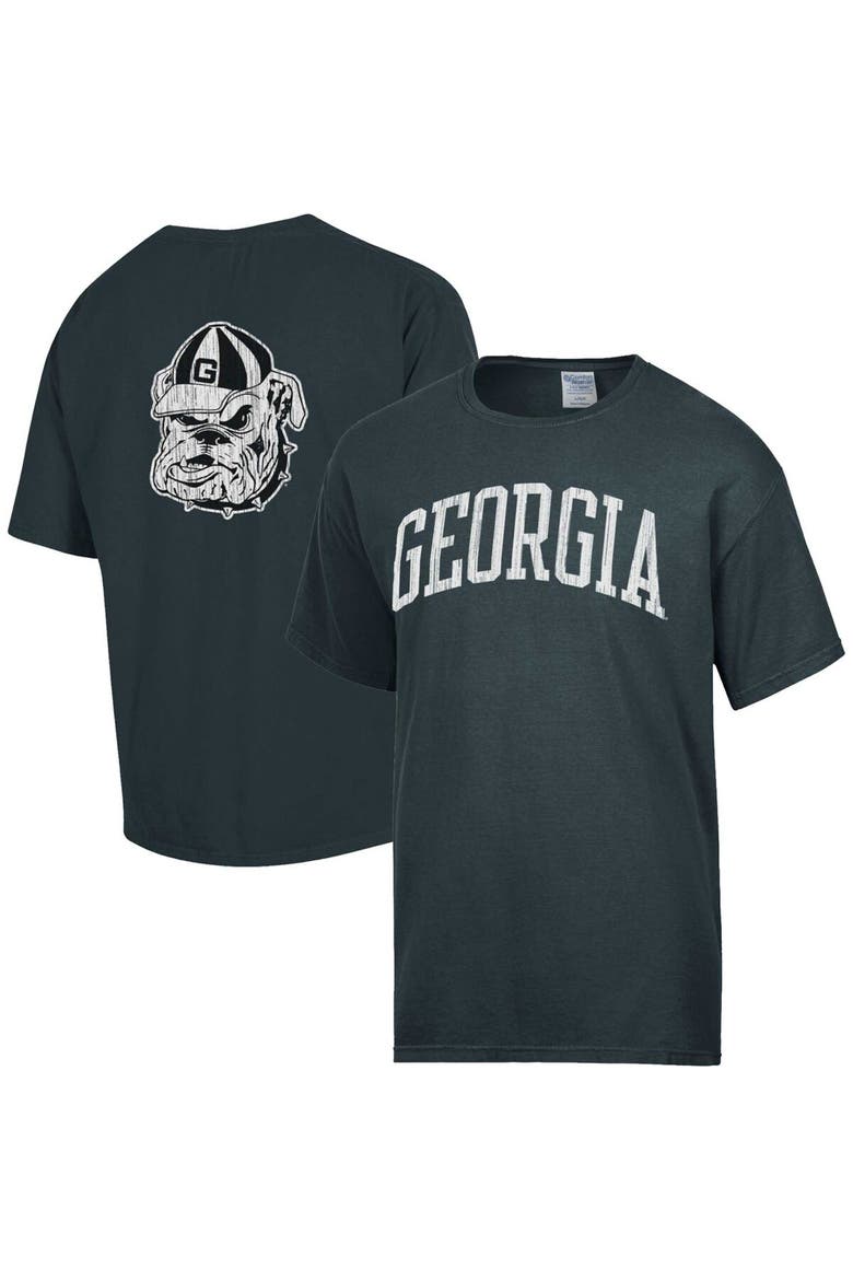 Men's Comfort Wash  Charcoal Georgia Bulldogs Vintage Arch 2-Hit T-Shirt, Main, color, Charcoal
