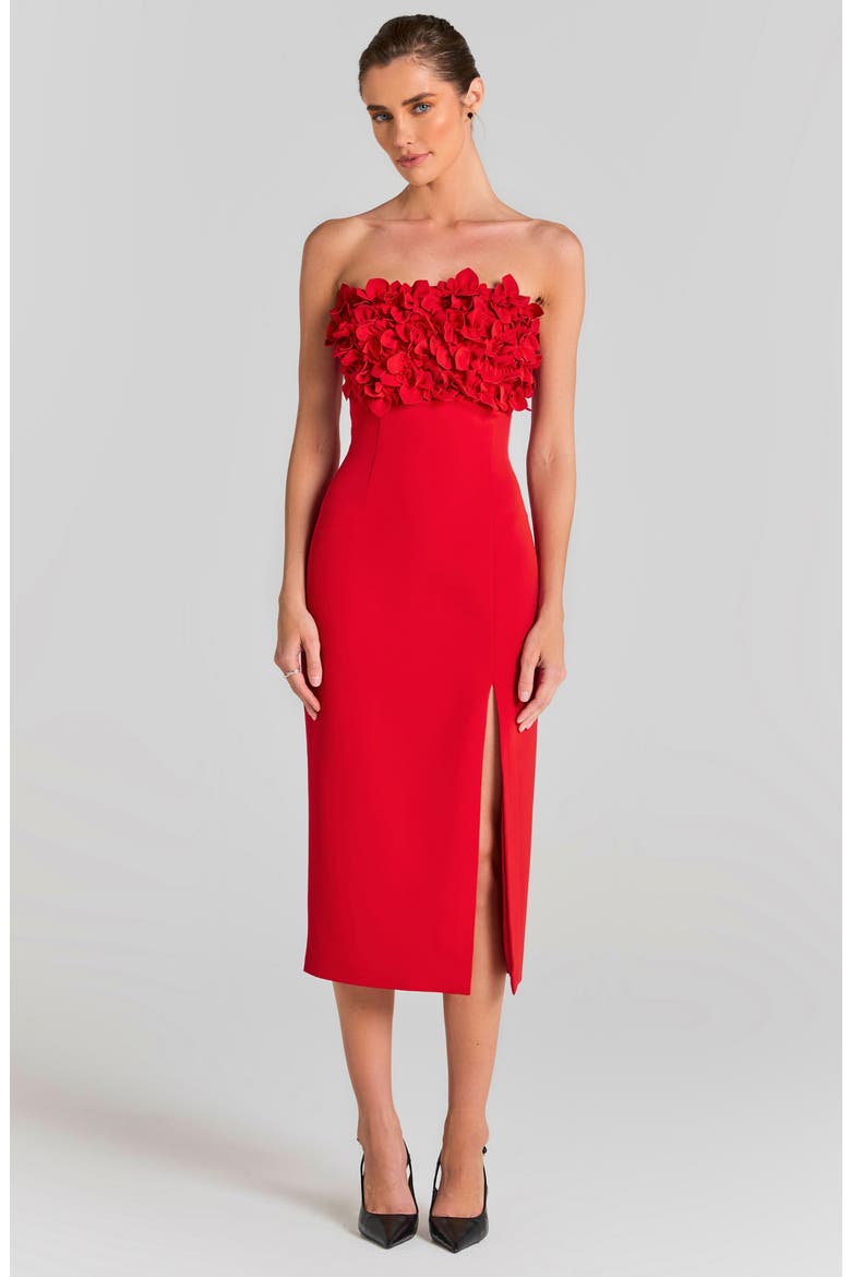 Jasmine Flower Ruffle Sleeveless Midi Dress, Alternate, color, RED