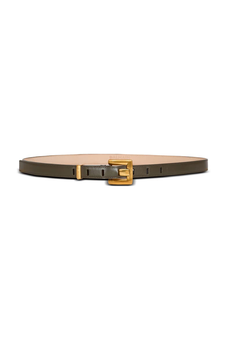 Anthem smooth leather belt, Main, color, green