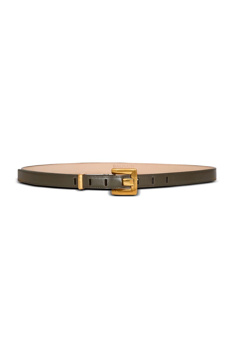 Balmain Anthem smooth leather belt, Main, color, Green
