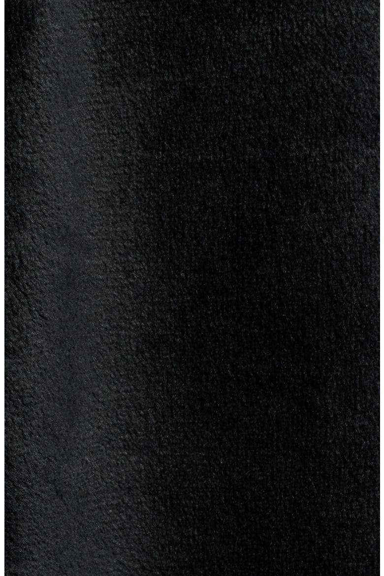 Fleece Hooded Robe, Alternate, color, BLACK