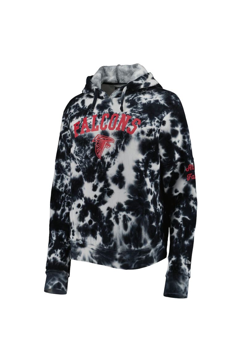 Women's New Era Black Atlanta Falcons Cloud Dye Fleece Pullover Hoodie, Alternate, color, Black