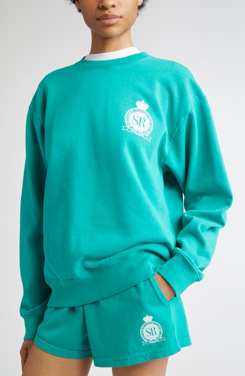 Sporty And Rich Sporty & Rich Royal Club Fleece Graphic Sweatshirt In Blue